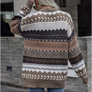 COZY KNIT FAIR ISLE FISHERMAN VINTAGE 80S 90S UGLY WINTER SWEATER GRANDP…